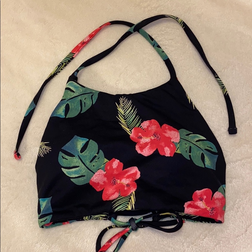 Midori Floral Aloha Indie Bikini Halter Top S NWT